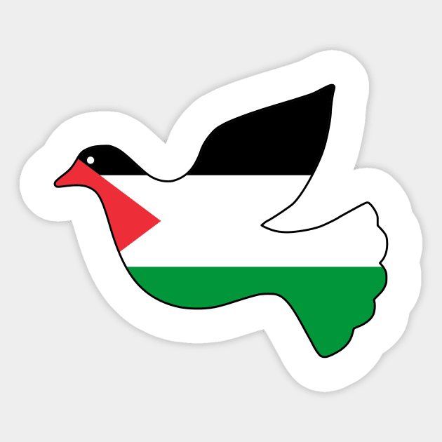 Free Palestine Flag Peace Dove Sticker by Sanu Designs